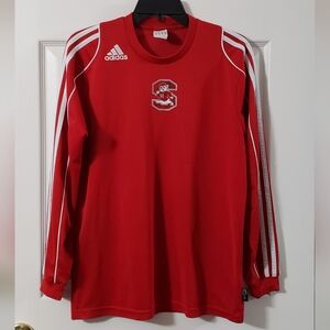 Red Adidas South Carolina State Bulldogs Long Sleeve Athletic Shirt